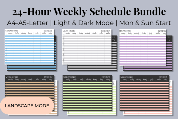 Download 24-Hour Weekly Schedule Bundle (L Mode) - Premium Bundle