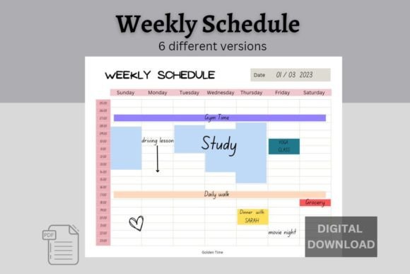 Download Weekly Time Table  |  Weekly Schedule - Premium Resources