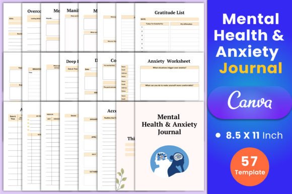 Download Mental Health &amp; Anxiety Journal Canva - Journal Collection