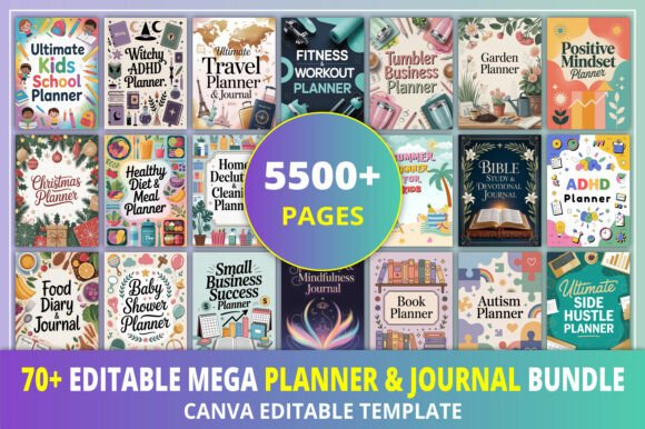Download 70+ Editable Planner &amp; Journal Bundle - Journal Collection