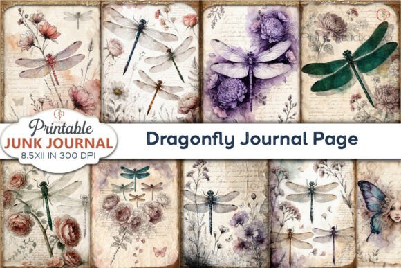 Download Dragonfly Journal Page Junk Journal Page - Journal Collection