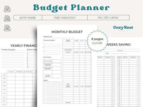 Download Printable Budget Planner Bundle Finances - Printable Collection