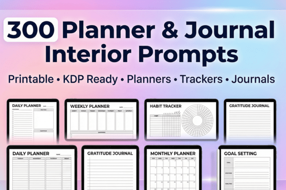 Download 300 Planner &amp; Journal Interior Prompts - Journal Collection