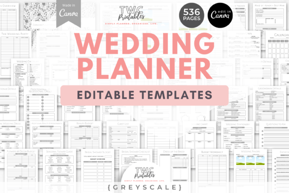 Download Wedding Planner Canva Templates | GREYSC - Planner canva templates Collection