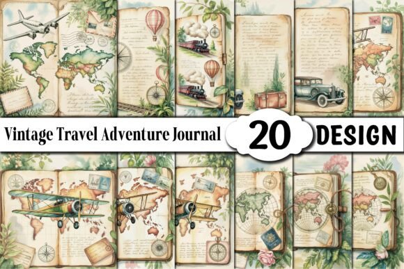 Download Vintage Travel Adventure Journal Pages - Journal Collection