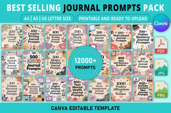 Download Best Selling Journal Prompts Pack - Journal Collection