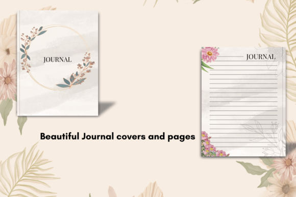 Download KDP Tan Floral Journal Pages and Cover - Journal Collection