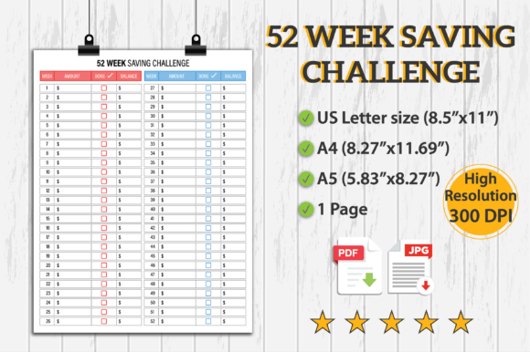 Download Week Saving Tracker Printable - Printable Collection