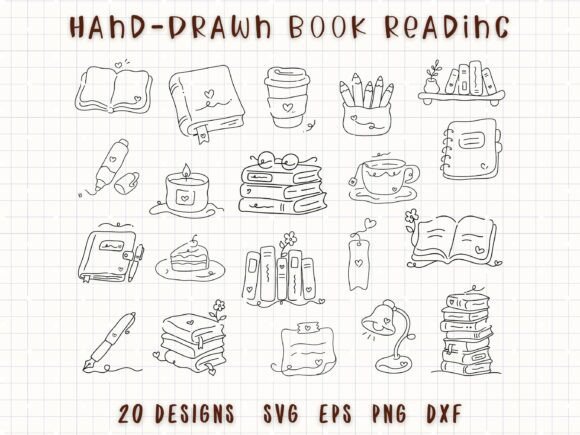 Download Hand-Drawn Reading Journal Book Lover - Journal Collection