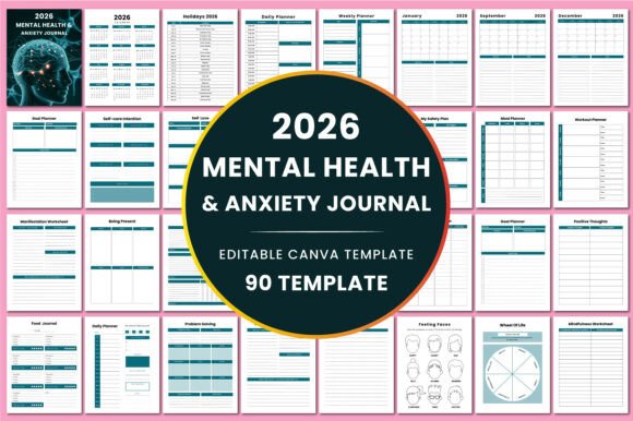 Download 2026 Mental Health &amp; Anxiety Journal KDP - Journal Collection