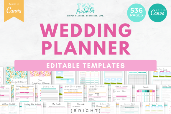 Download Wedding Planner Canva Templates | BRIGHT - Planner canva templates Collection