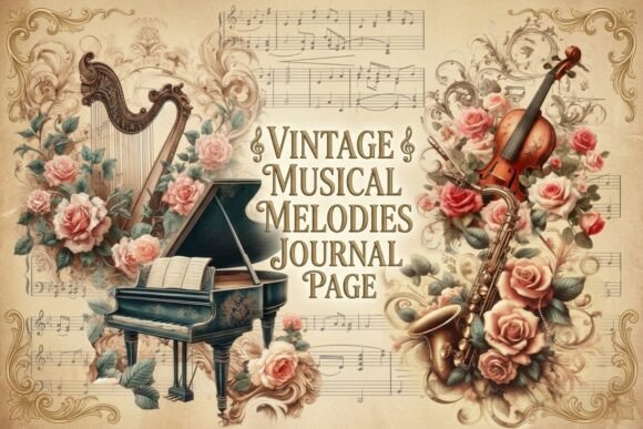 Download Vintage Musical Melodies Journal Page - Journal Collection