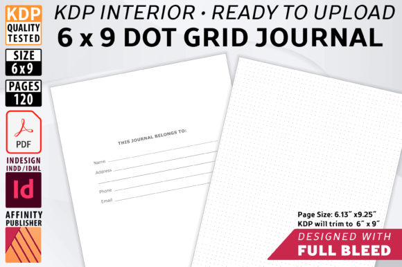 Download 6x9 Dot Grid Journal with Bleed - Journal Collection