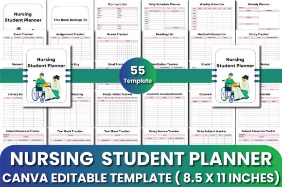 Download Nursing Student Planner Canva Templates - Planner canva templates Collection