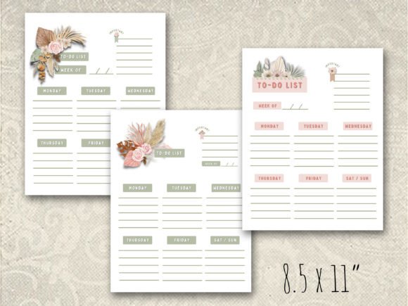 Download Boho Daily Weekly Schedule Planner Pages - Premium Resources
