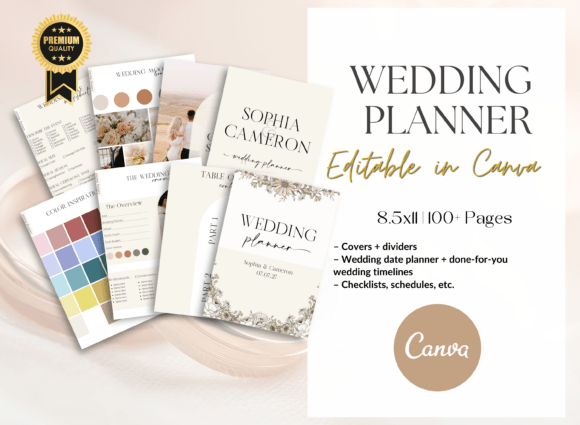 Download Wedding Planner Canva Templates Editable - Planner canva templates Collection