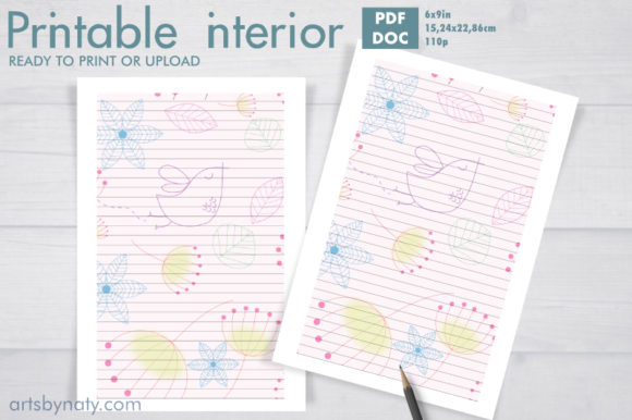 Download Birds and Flowers Overlay Lined Journal. - Journal Collection