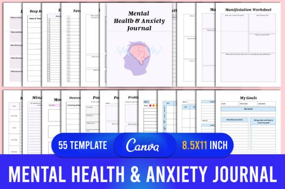 Download Mental Health &amp; Anxiety Journal Canva - Journal Collection