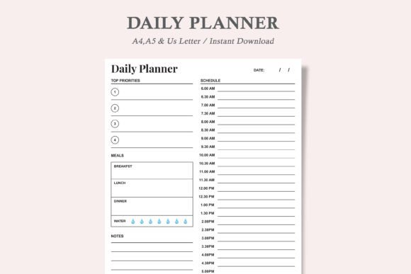 Download Hourly Planner,Daily Planner Printable - Printable Collection