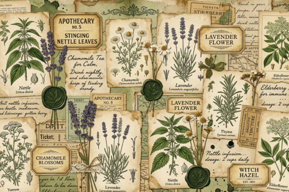 Download Vintage Garden Labels Junk Journal Page - Journal Collection
