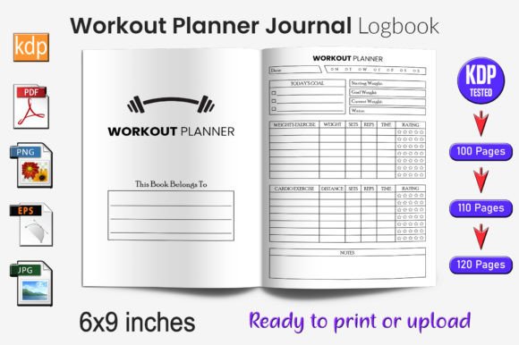 Download Workout Planner Journal Log Book | KDP I - Journal Collection