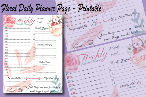 Download Floral Daily Planner Page - Printable - Printable Collection