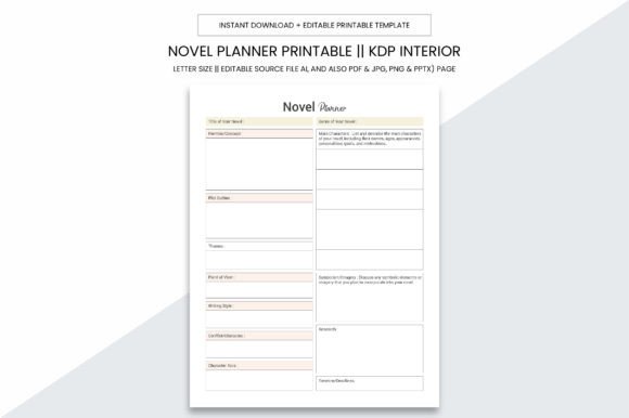 Download Novel Planner Kdp Interior Printable - Printable Collection