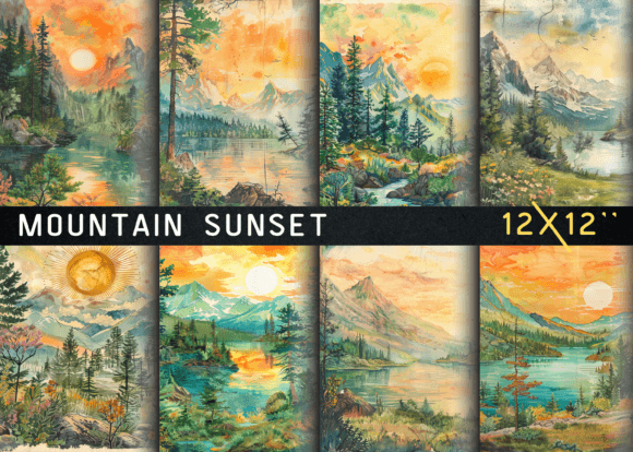 Download Mountain Sunset Junk Journal Page - Journal Collection